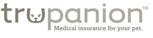 Trupanion logo with the text "Medical insurance for your pet" below. The "u" in Trupanion is stylized with a smiling face.